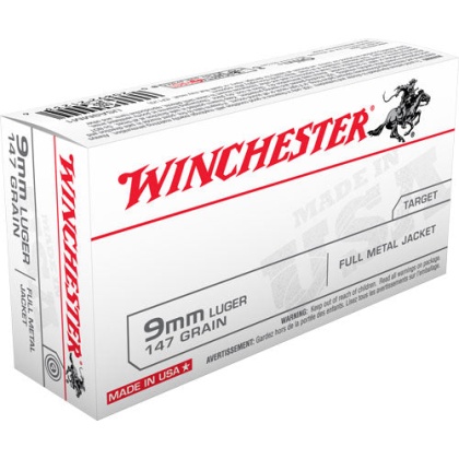 Win Ammo Usa 9mm Luger - 147gr. Fmj-flat Point 50-pack