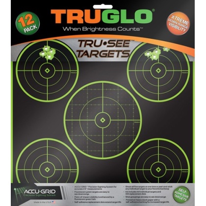 Truglo Tru-see Reactive Target - 5 Bull 12-pack