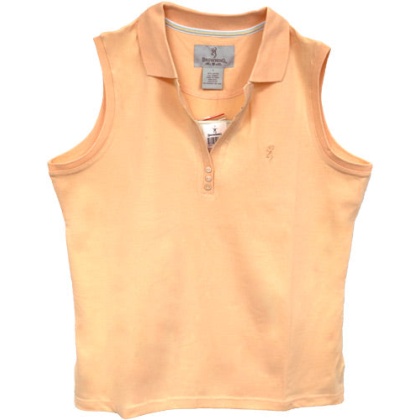 Bg Women\'s Sleeveless Polo - Medium Peach<