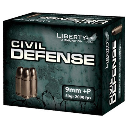 Liberty Ammo Civil Defense - 9mm Luger 50gr. Hp 20-pack