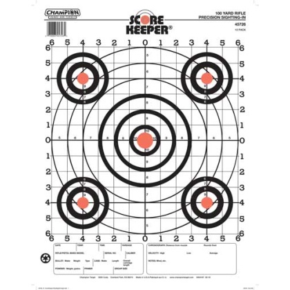 Champion Scorekeeper 100 Yd - Sight In Orange-black 12-pack