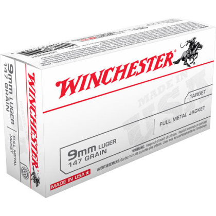 Win Ammo Usa 9mm Luger - 147gr. Fmj-flat Point 50-pack