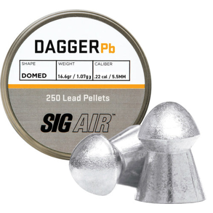 Sig Pellets .22 Dagger Domed - 16.60gr Lead Alloy 250 Ct.