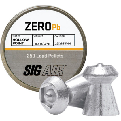 Sig Pellets .22 Zero 16.6gr - Hp Tip Lead Alloy 250 Ct.