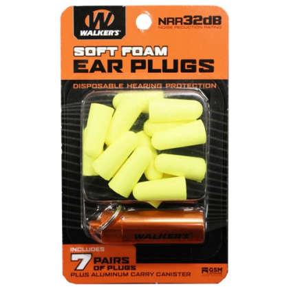 Walkers Ear Plugs Soft Foam - 32db 7-pair Blue W-carry Case