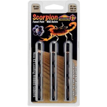Harvester Scorpion 50 Cal. - 240gr .451 Poly Tip Sabot 12pk
